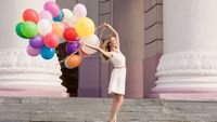 pic for Girl With Colorful Balloons 